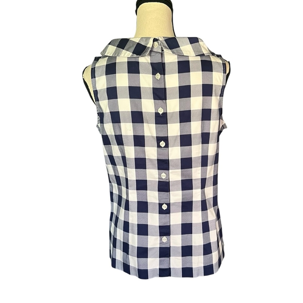 Talbots Plaid Sleeveless Side Zipper Back Button top. Size 8 - Picture 3 of 8